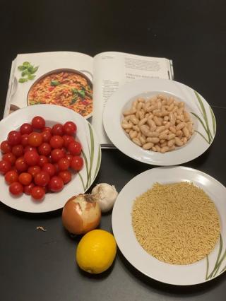 Tomaten- Basilikum-Orzo Zutaten